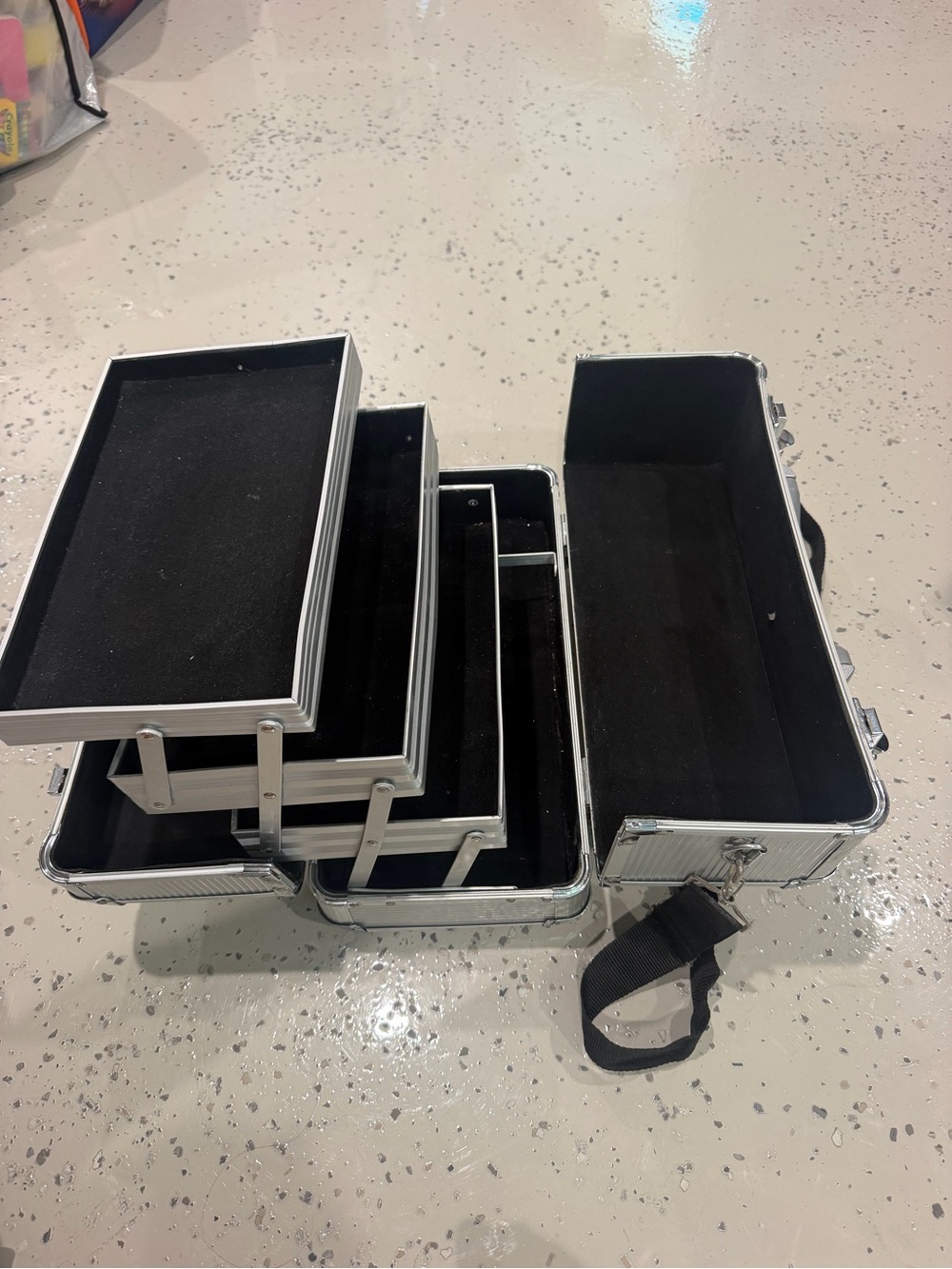 Silver Professional Makeup Train Case